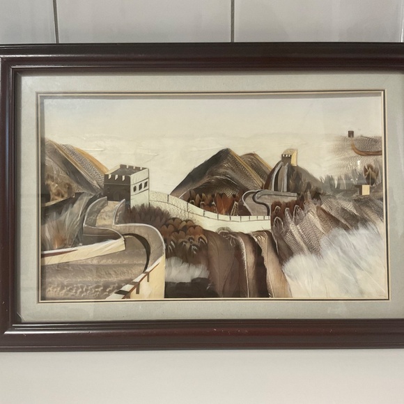 Feather Great Wall of China 3-D Relief Art Picture - Picture 2 of 8